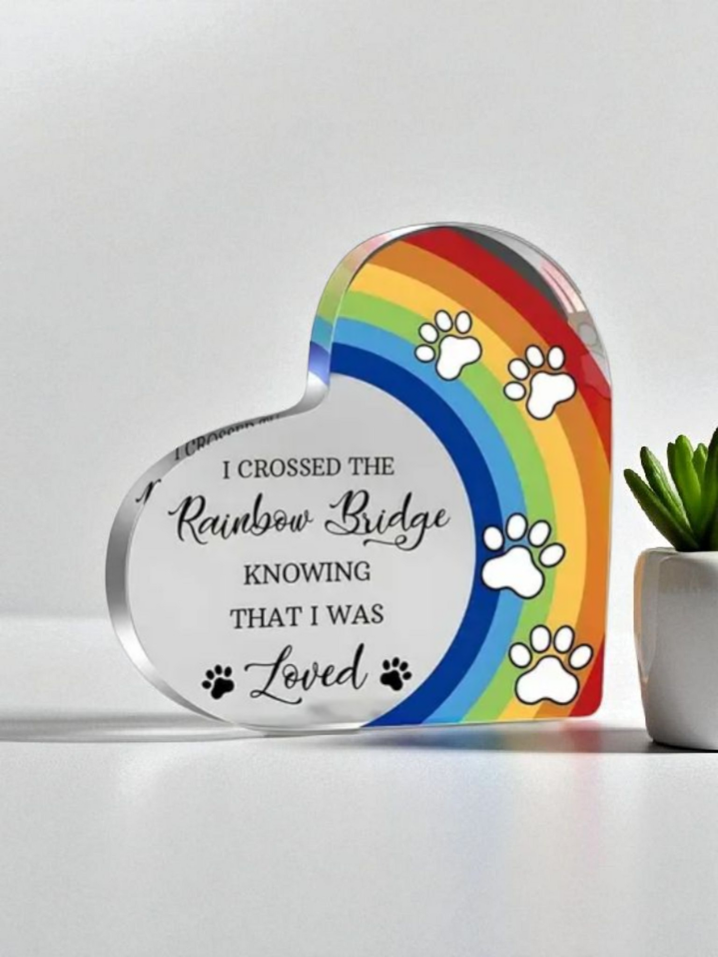 Memorial Acrylic Rainbow Bridge Keepsake