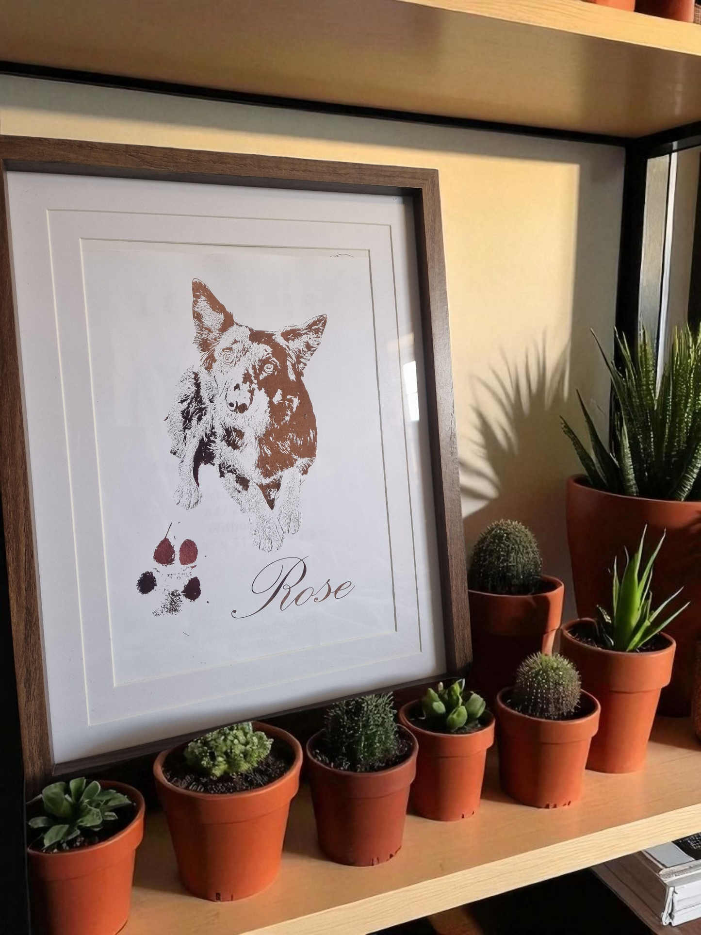 Foiled personalised picture A4 mounted or framed